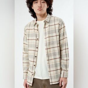 PACSUN Black & Cream Plaid Classic Shirt Flannel Sz Large